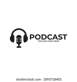 Podcast. Vector flat illustration, icon, logo design on white background.