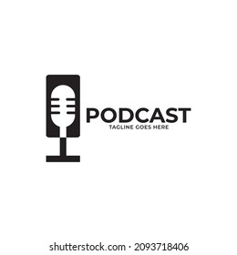 Podcast. Vector flat illustration, icon, logo design on white background.