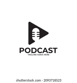 Podcast. Vector flat illustration, icon, logo design on white background.