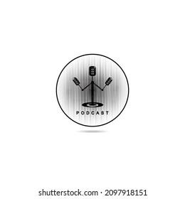 Podcast. Vector flat illustration, icon, logo design