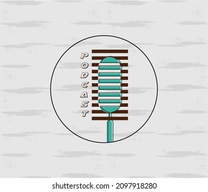 Podcast. Vektorgrafik, Symbol, Logo-Design