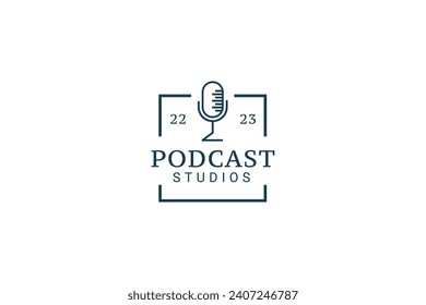 Podcast. Vector Flat Illustration, Icon, Logo Design