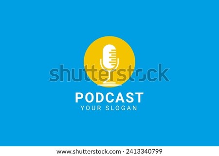 Podcast. Vector Flat Illustration, Icon, Logo Design