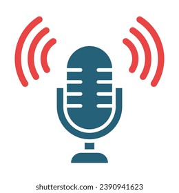 Podcast Vector Glyph Two Color Icon For Personal And Commercial Use.
