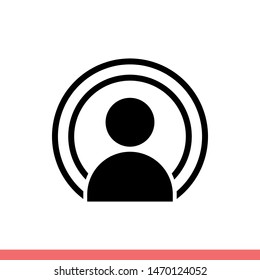 Podcast vector icon, broadcast symbol. Simple, flat design for web or mobile app