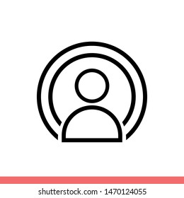 Podcast vector icon, broadcast symbol. Simple, flat design for web or mobile app