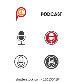 Podcast Vector icon design illustration Template