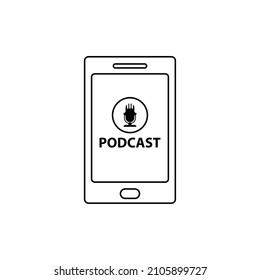 Podcast vector icon microphone sign