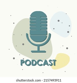 Podcast vector icon on multicolored background. Layers grouped for easy editing illustration. For your design.