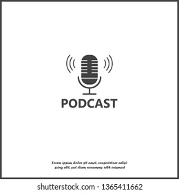 Podcast vector icon on white isolated background.  Layers grouped for easy editing illustration.