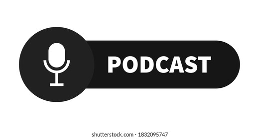 Podcast vector icon. Podcasting symbol on white background.