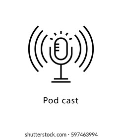 Podcast Vector Line Icon