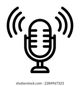 Podcast Vector Line Icon Design