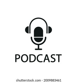 Podcast vector logo design. Radio, audio and show podcast concept.