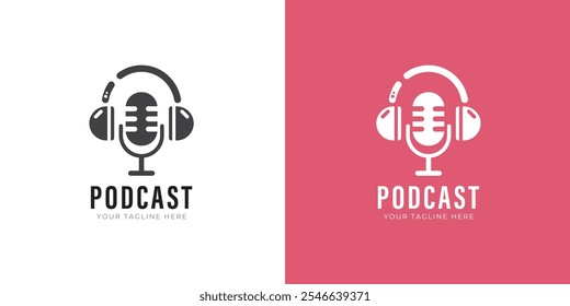 Plantilla de diseño de logotipo de Vector Podcast.