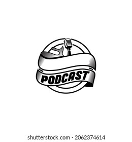 Diseño gráfico de estilo vectorial de podcast