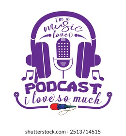 Podcast Vibes Best And Trendy Unique Colorful Vector Custom Tshirt Design Illustration