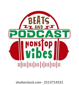 Podcast Vibes Best And Trendy Unique Colorful Vector Custom Tshirt Design Illustration