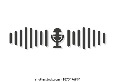 Podcast. Symbol für Sprachnachricht. Vektorgrafik in flachem Design