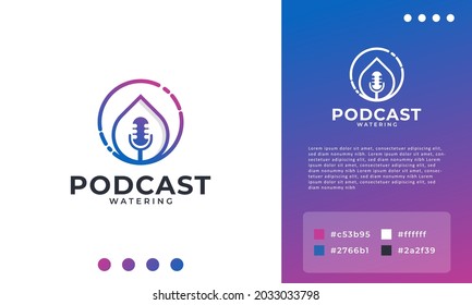 Podcast Water Icon Logo Design Template Element