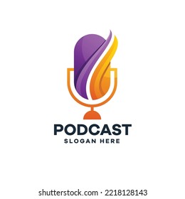 Podcast Wings Logo, Voice, Speaker Logo Icon Design