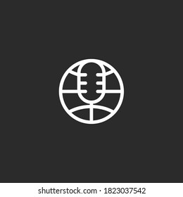 podcast world logo design vector silhouette illustration