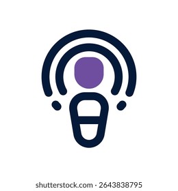 podcaster duotone icon. Sleek and modern vector icon for websites, mobile apps, marketing materials, and corporate design. Fully scalable and ready to use.