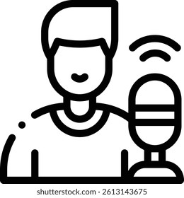 podcaster icon. Thin Linear Style Design Isolated On White Background