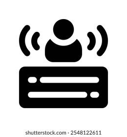 ícone do podcaster. ícone de glifos vetoriais para o seu design de site, celular, apresentação e logotipo.