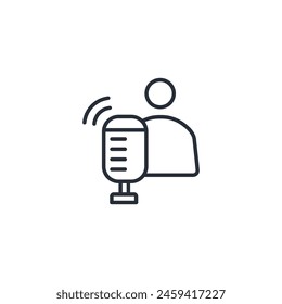 podcaster icon. Vector.Editable stroke.linear style sign for use Diseño web,logo.Symbol ilustración.