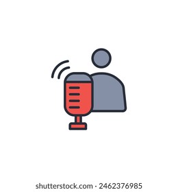 podcaster icon. vector.Editable stroke.linear style sign for use web design,logo.Symbol illustration.