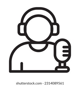 gráfico vectorial de ilustración de línea de podcaster
