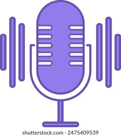 Podcasting Color Icon. Microphone Vector Icon. Technical Part of Content. Blogger and Social Networks Concept