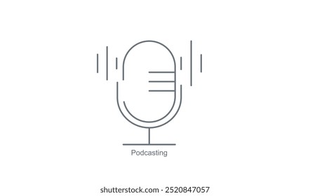 Ícone de Podcasting para aplicativos móveis dedicados a programas de áudio e transmissão