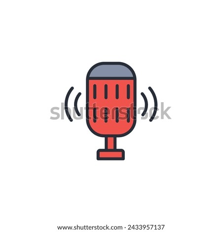 podcasting icon. vector.Editable stroke.linear style sign for use web design,logo.Symbol illustration.