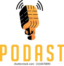 podcasting mic vector illustration, cover art