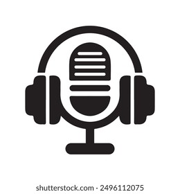 Podcasting Vector Icon Template Design