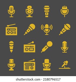 podcasting web icons. Microphone and Microphone, Microphone and Microphone symbol, vector signs