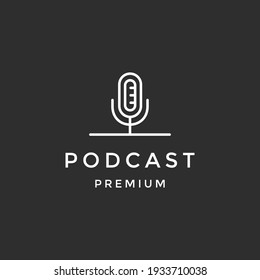 Podcasts. Flat vector illustration, icon, logo design on black background