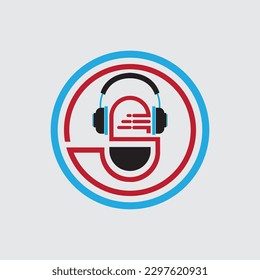 Podcasts Flat vector illustration, icon, logo design