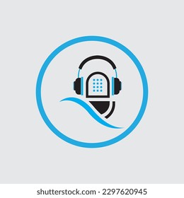 Podcasts Flat vector illustration, icon, logo design