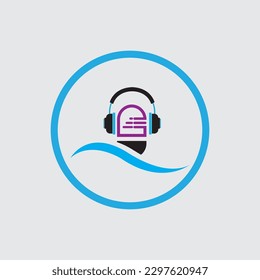Podcasts Flat vector illustration, icon, logo design