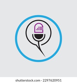 Podcasts Flat vector illustration, icon, logo design