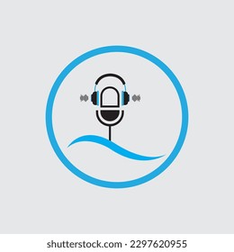 Podcasts Flat vector illustration, icon, logo design