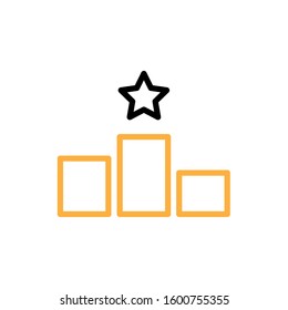 Poddium icon. Line and two colour design template
