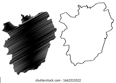 Podgorica City (Montenegro) map vector illustration, scribble sketch City of Titograd map