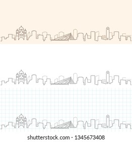 Podgorica Hand Drawn Skyline