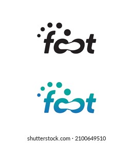 Podiatric feet print logo, footprint logo design vector