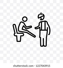 Podiatrist vector linear icon isolated on transparent background, Podiatrist transparency concept can be used for web and mobile
