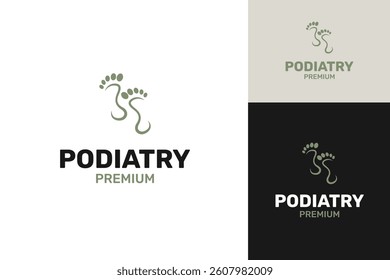 Podiatry care logo design template vector symbol illustration